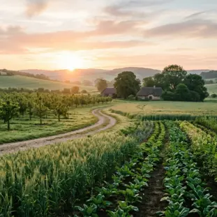 Long-term farmland investment showing steady agricultural growth and sustainable land development