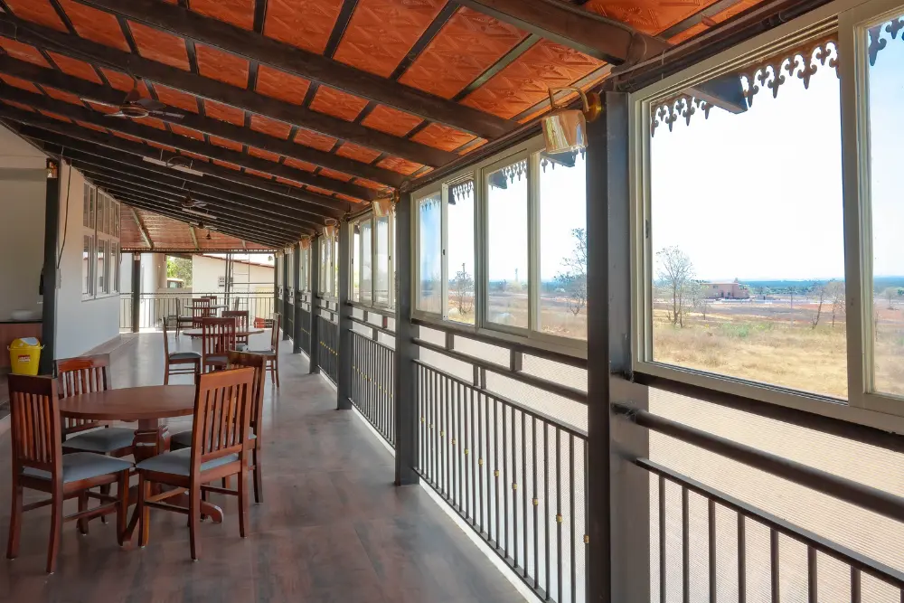 Community hall at tamara valley with modern design and open surroundings.